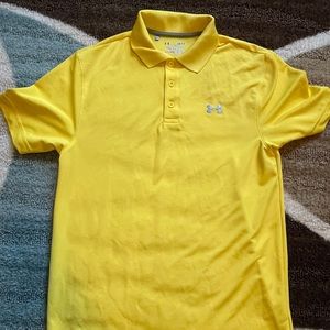 Yellow UnderArmor Collard Shirt